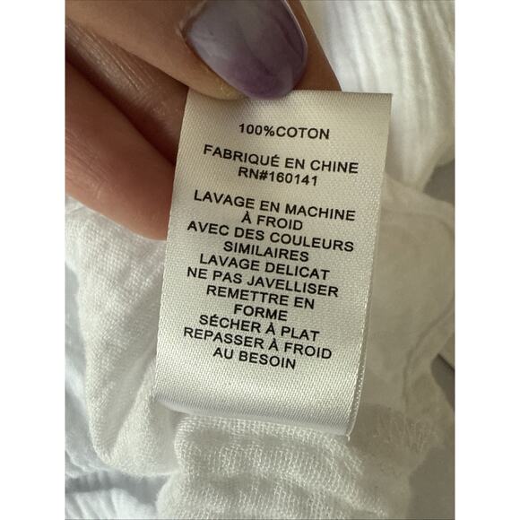 89th & Madison NWT Women’s L Boho Chic Waffle White Blouse Clean White Beach - Picture 8 of 11